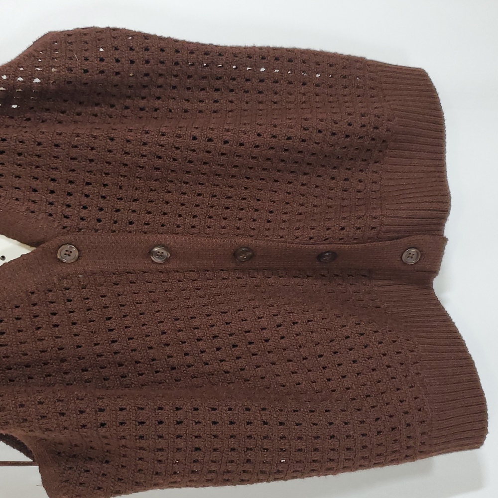 A New Day Woman's Crochet Vest ~ Chocolate Brown - Picture 4 of 10